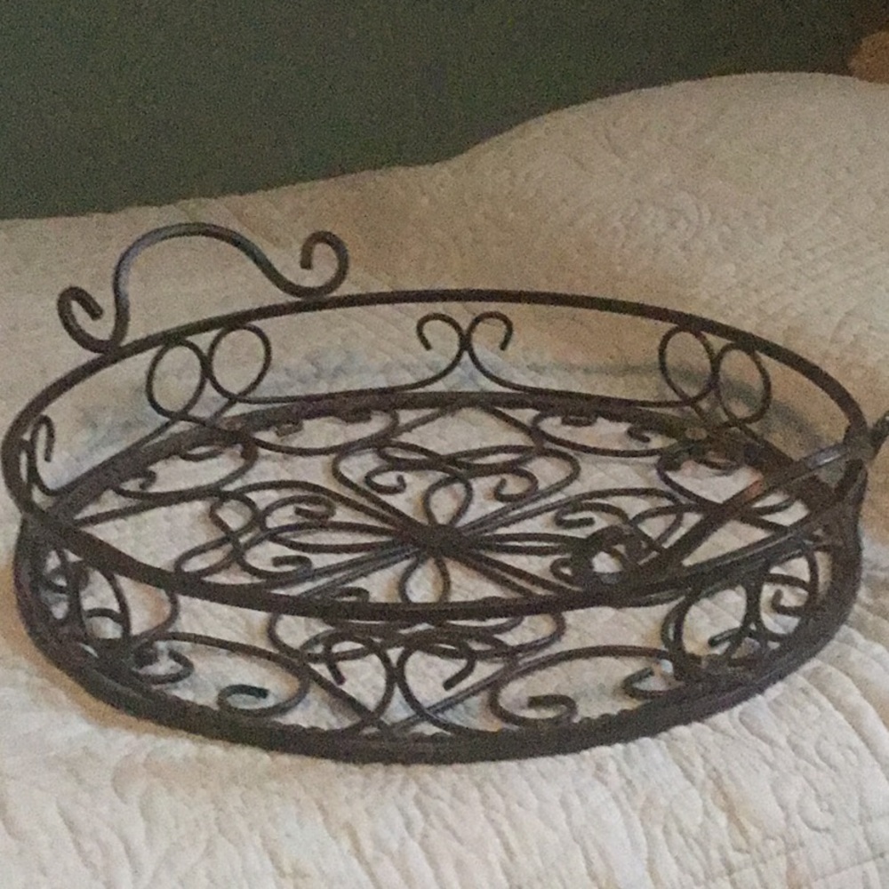 Metal tray bronze color